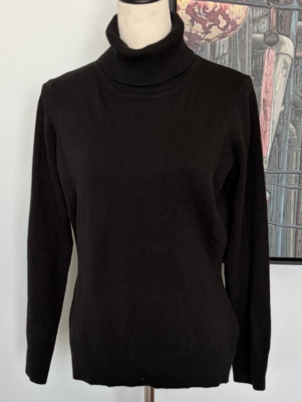 French Connection Black Turtleneck Sweater XL